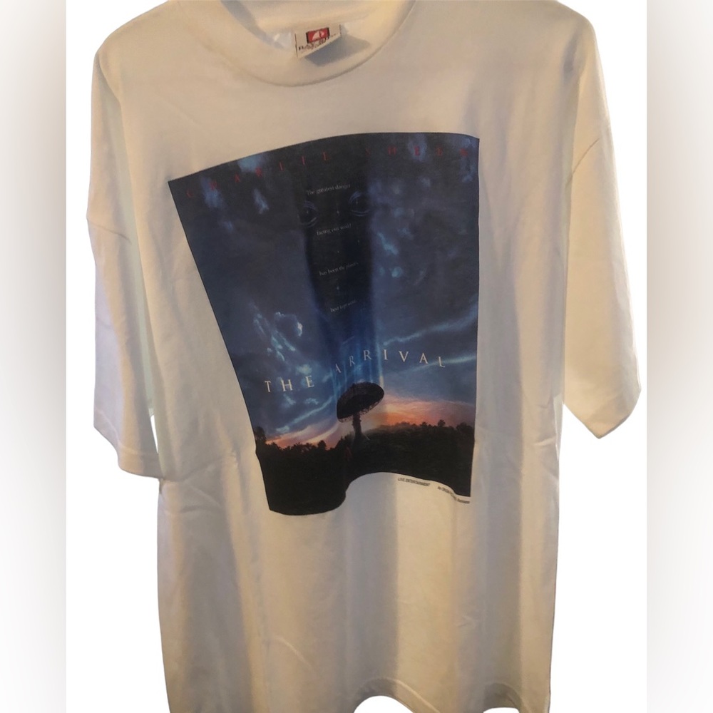 Vintage 1996 The Arrival Movie Promo Tshirt XL Sci-Fi Charlie Sheen NWOT